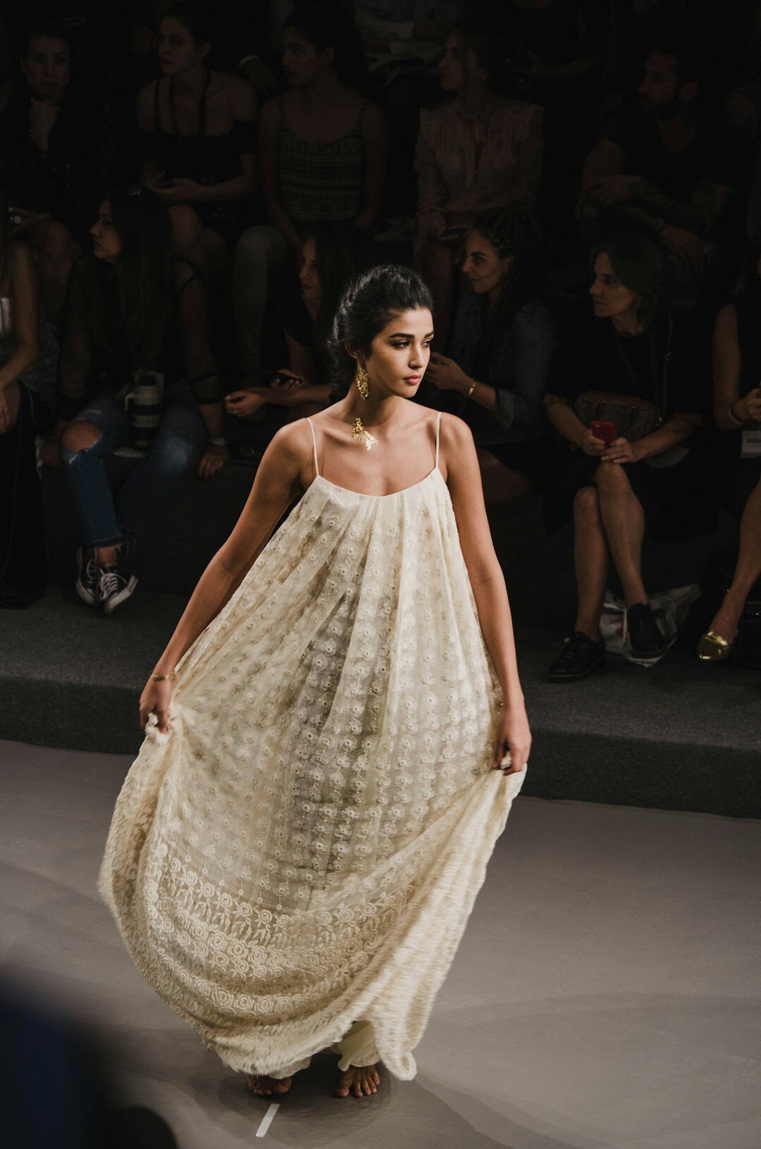 luxury fashion model walking runway